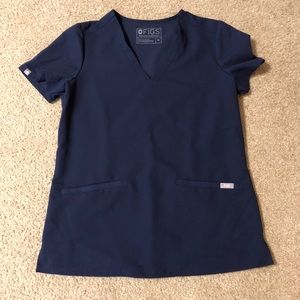 Figs navy blue scrub top XS